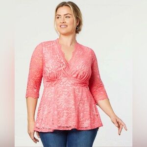 Kiyonna Linden Lace Top NWOT